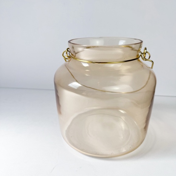 Gold Glass Gold Hanging Latern Vase Candle Holder 4.5” x 5.5” - Picture 5 of 8